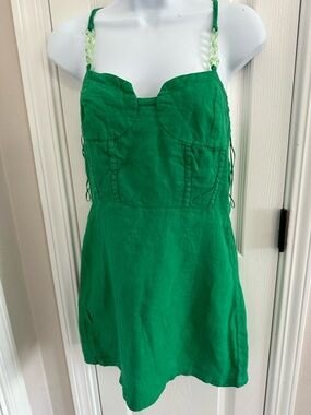 Zara Emerald Linen Bustier Mini